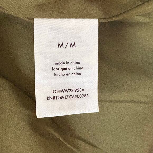 WeWoreWhat Womens Zip Off Sleeve Puffer Military Olive Jacket Size Medium - Picture 11 of 12